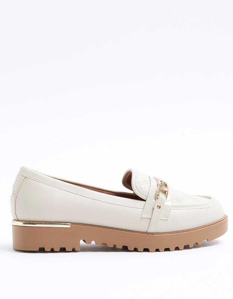 Quilted Chain Loafer - Cream