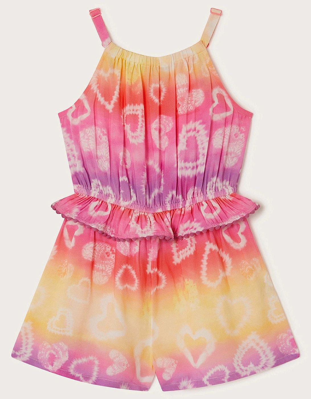 Girls Tie Dye Heart Playsuit - Lilac, 2 of 1