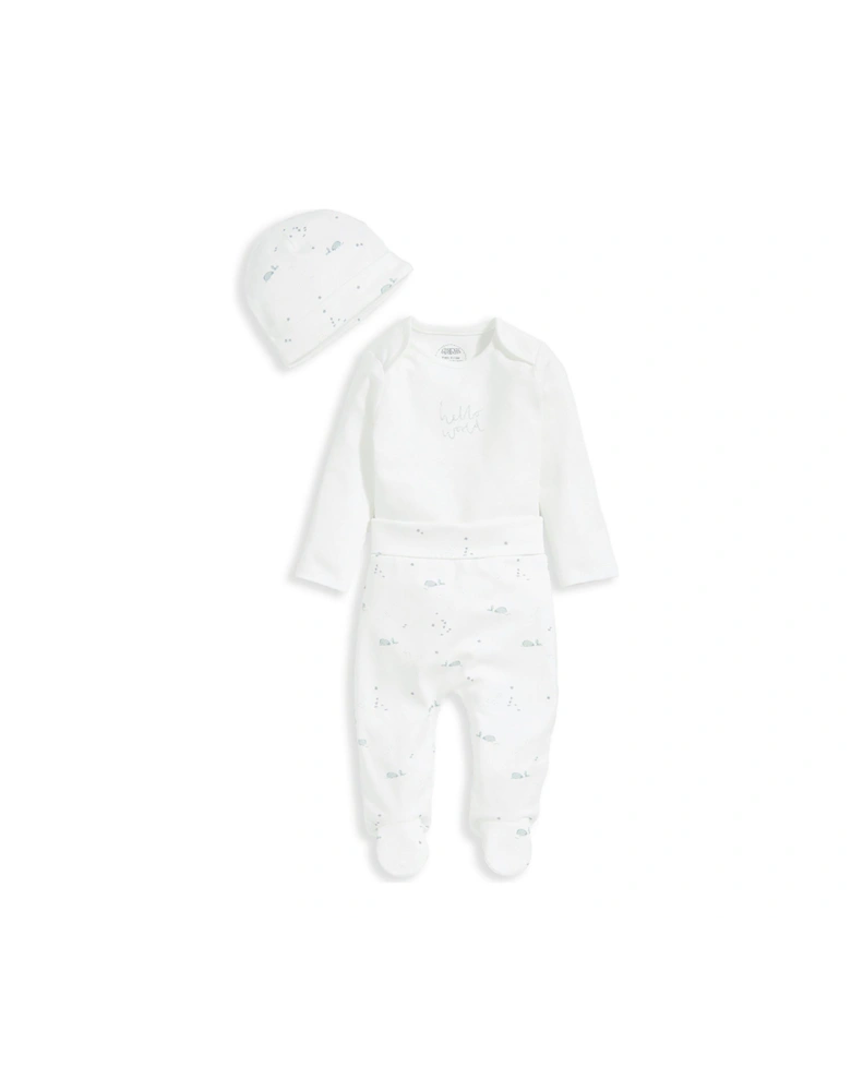 Baby Boys 3 Piece Welcome To The World My First Outfit - White