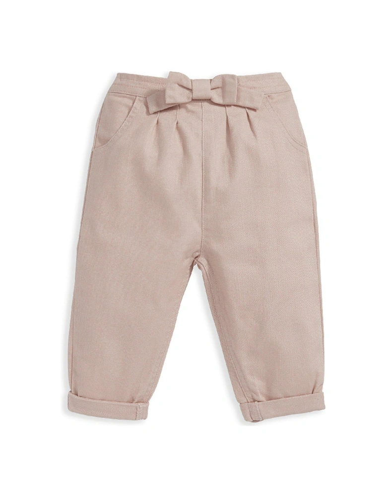 Baby Girls Bow Trousers - Pink