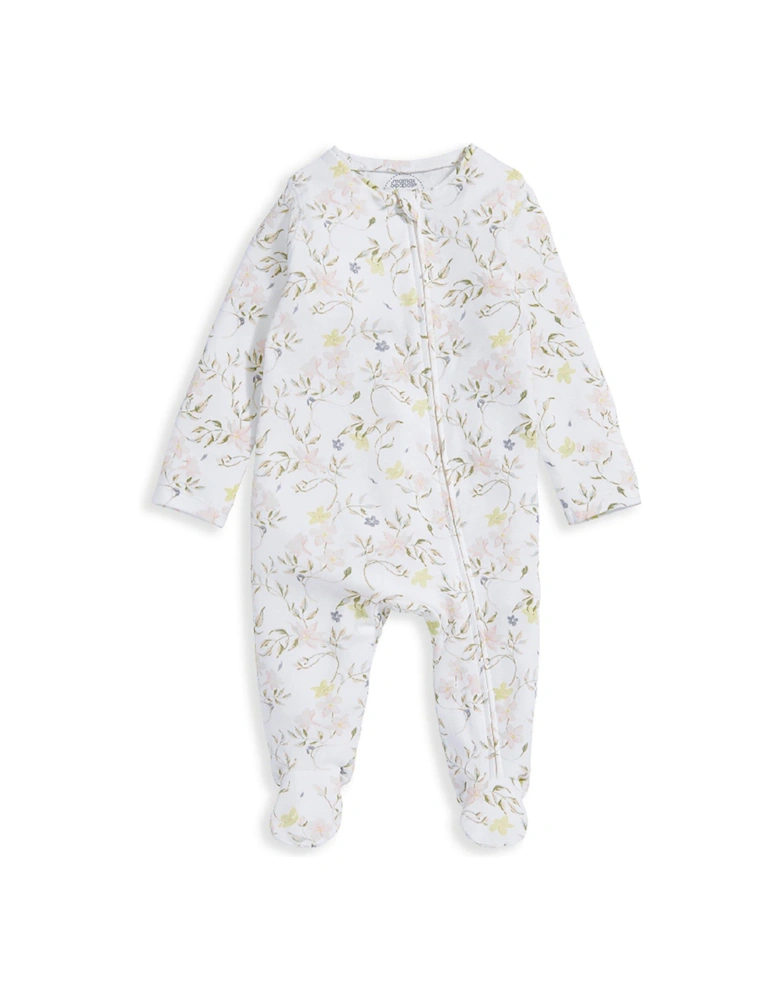 Baby Girls Floral Print Zip Sleepsuit - Multi
