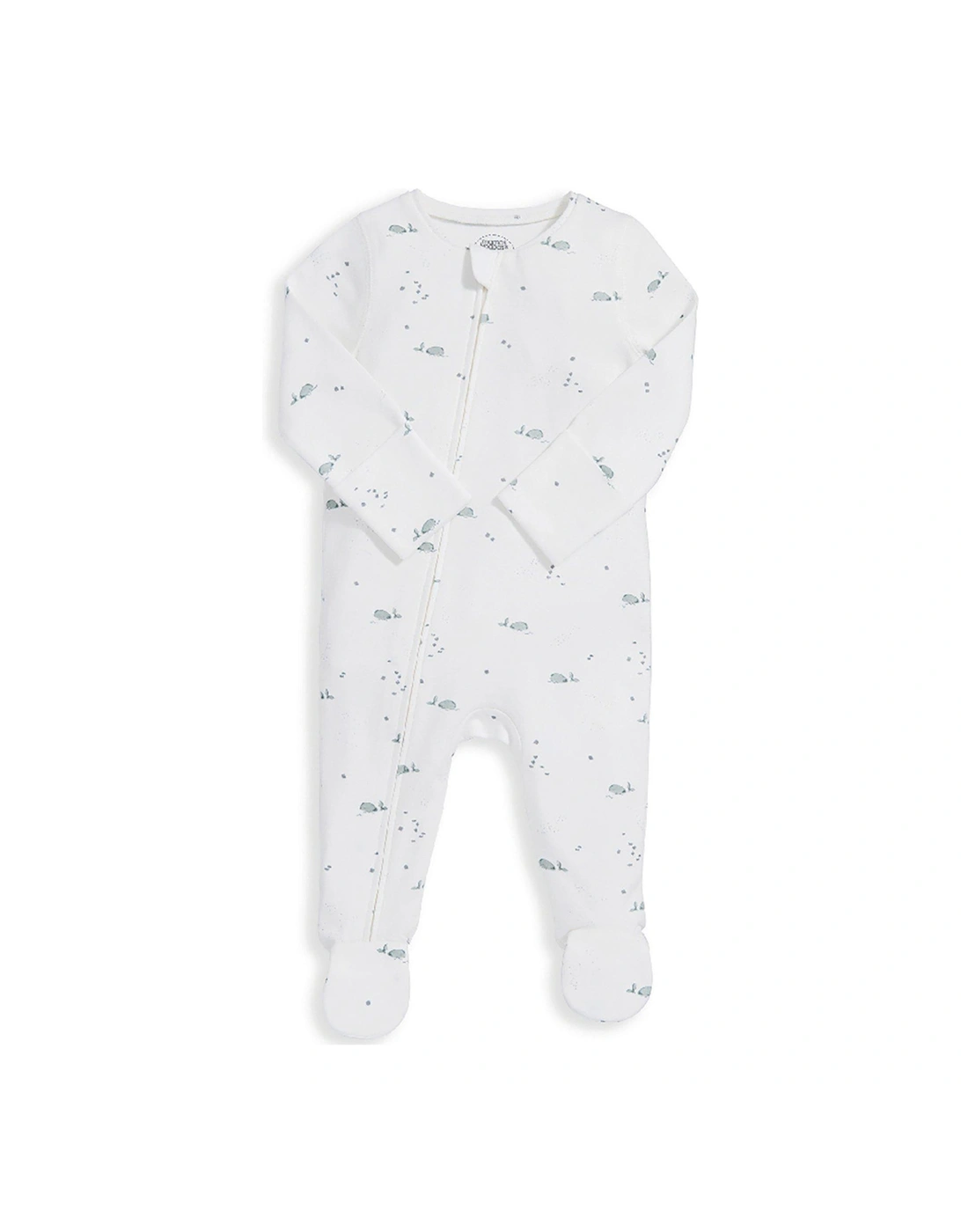 Baby Boys Whale Print Zip Sleepsuit - White, 2 of 1