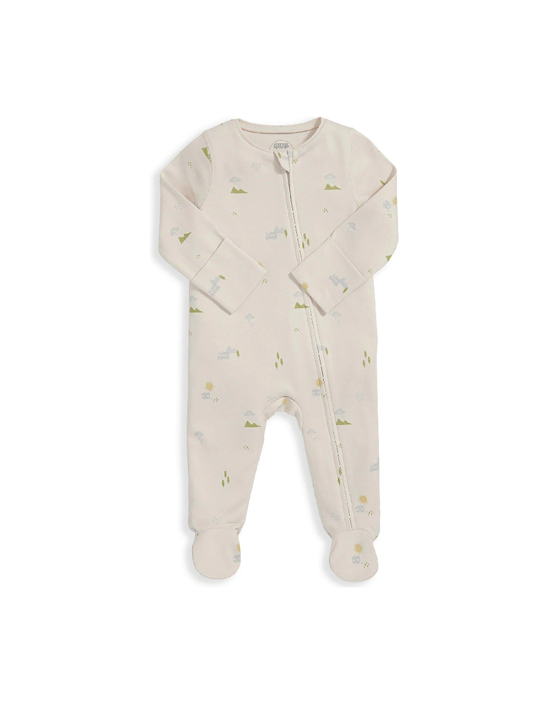 Baby Boys Adventure Print Zip Sleepsuit - Cream, 2 of 1
