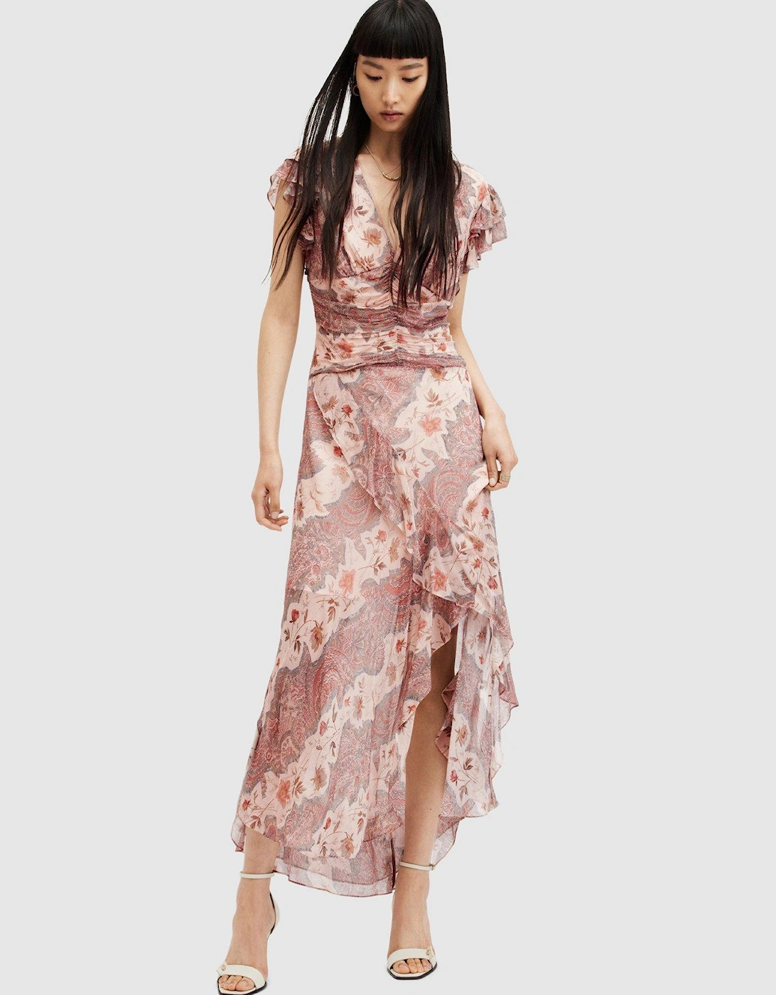 Brea Cascade Dress - Pink , 6 of 5