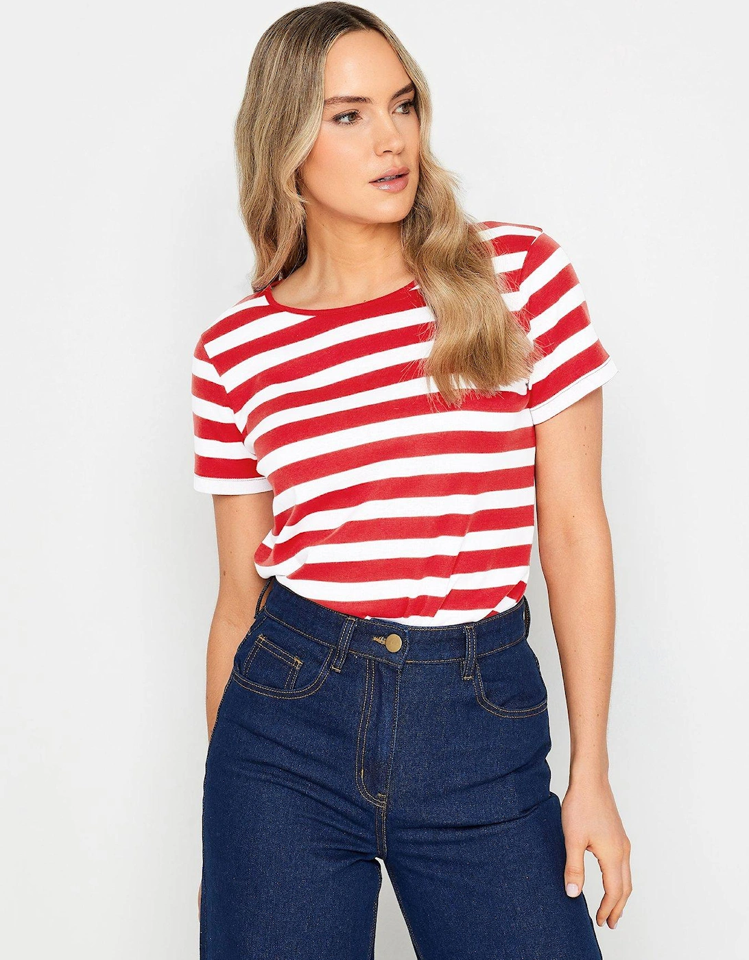 Tall Red Stripe Short Sleeve Crew Neck Tee, 2 of 1