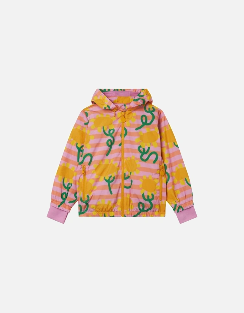 Girls Sunflower Print Nylon Jacket