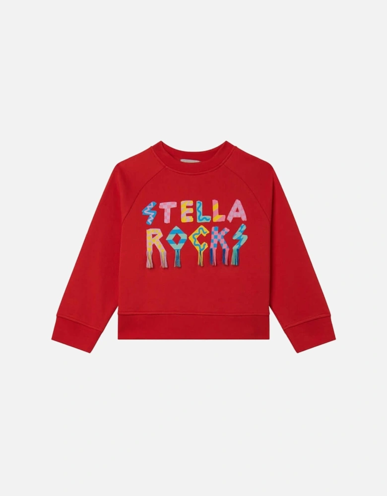 Girls Red Stella Rocks Sweatshirt