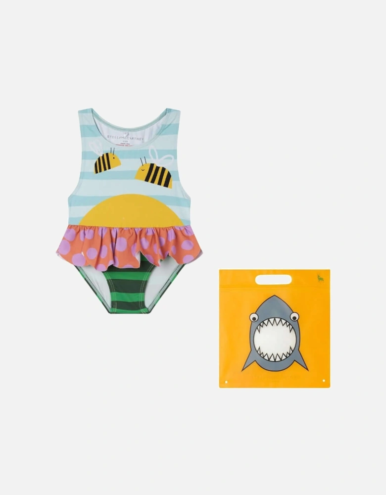 Baby Girls Bee Print Swimsuit