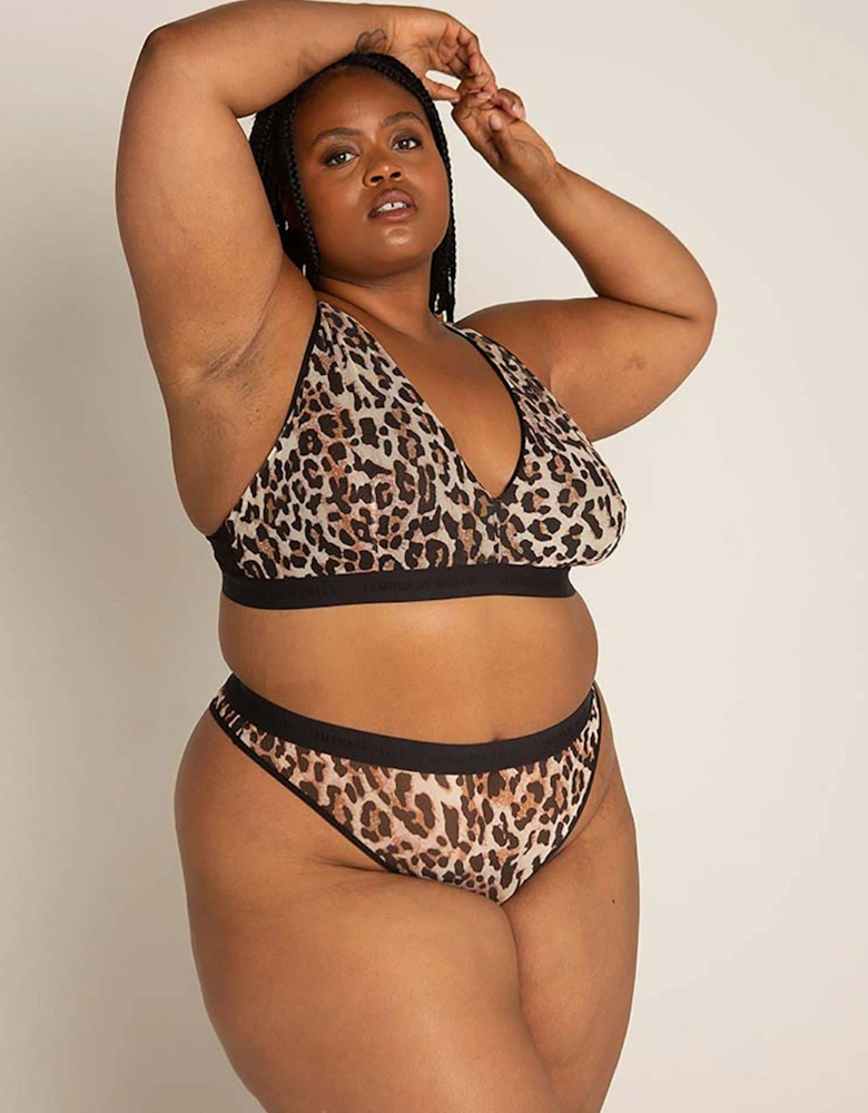 Mesh Thong - Natural Leopard