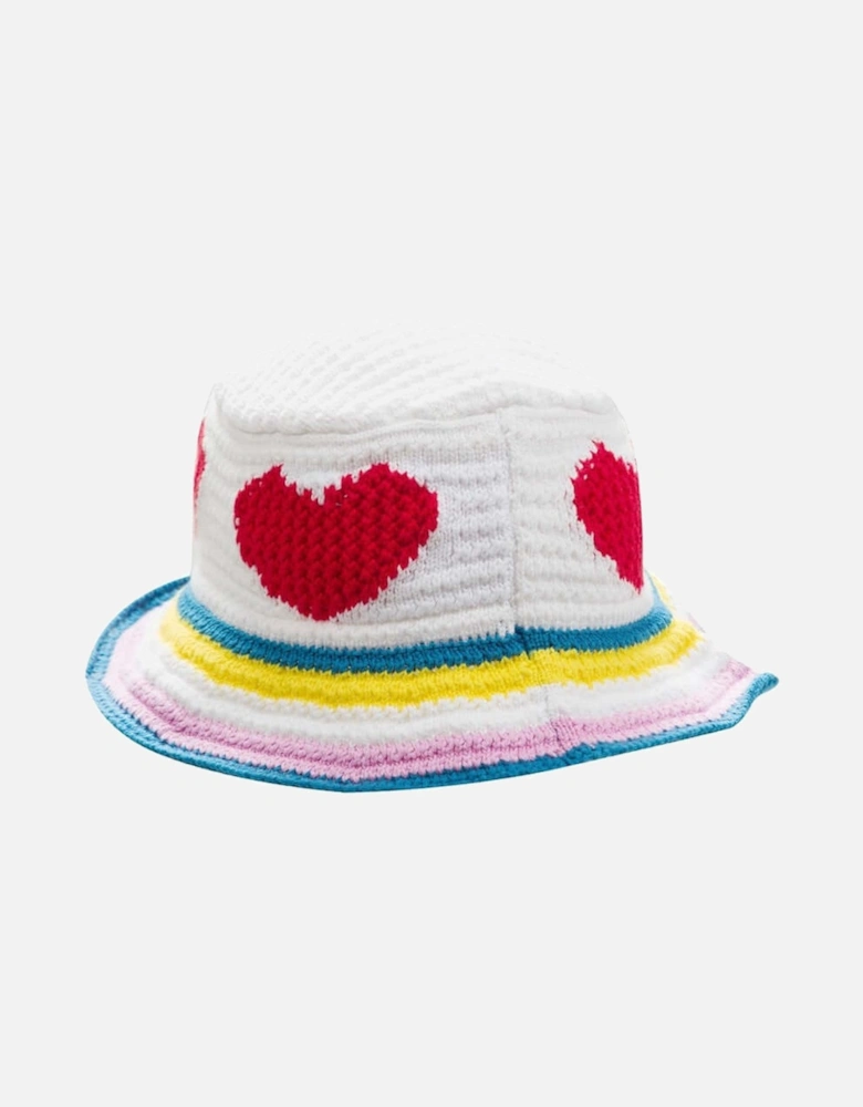 Girls Crochet Heart Bucket Hat