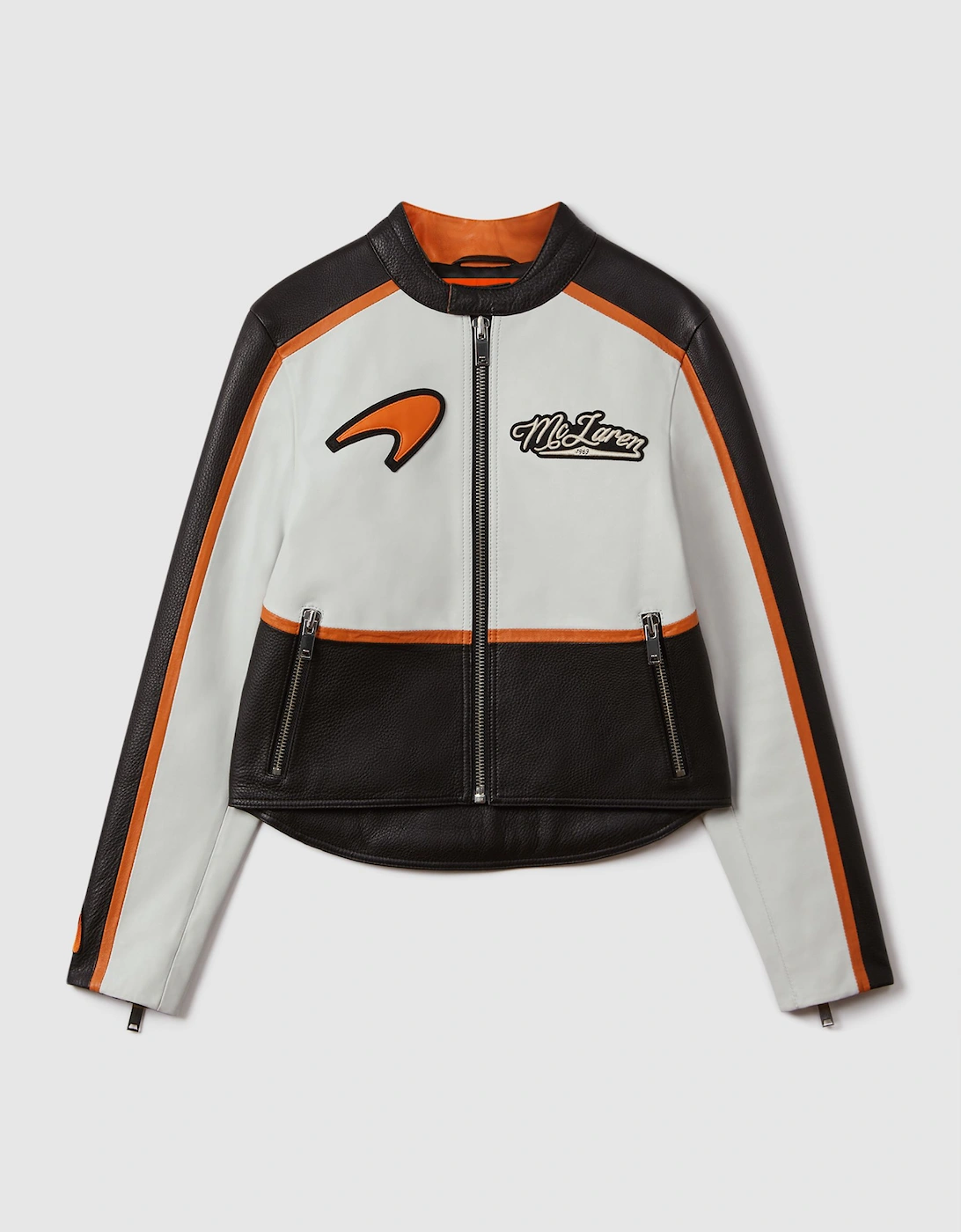 McLaren F1 Colourblock Leather Biker Jacket, 2 of 1