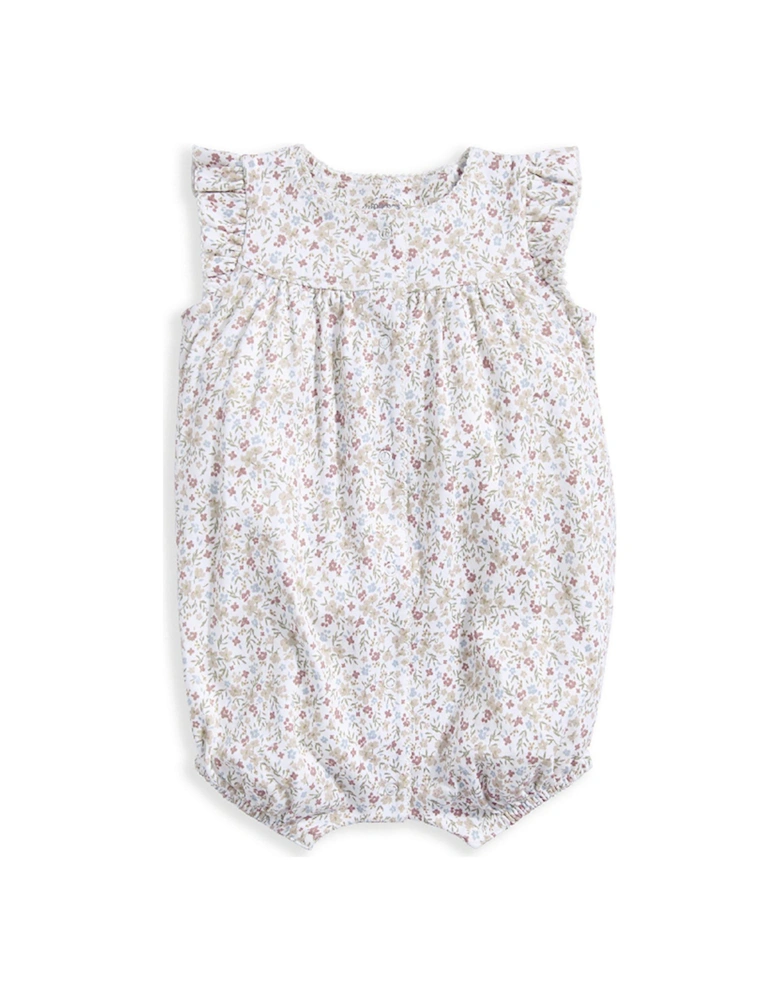 Baby Girls Ditsy Floral Jersey Shortie Romper - Pink