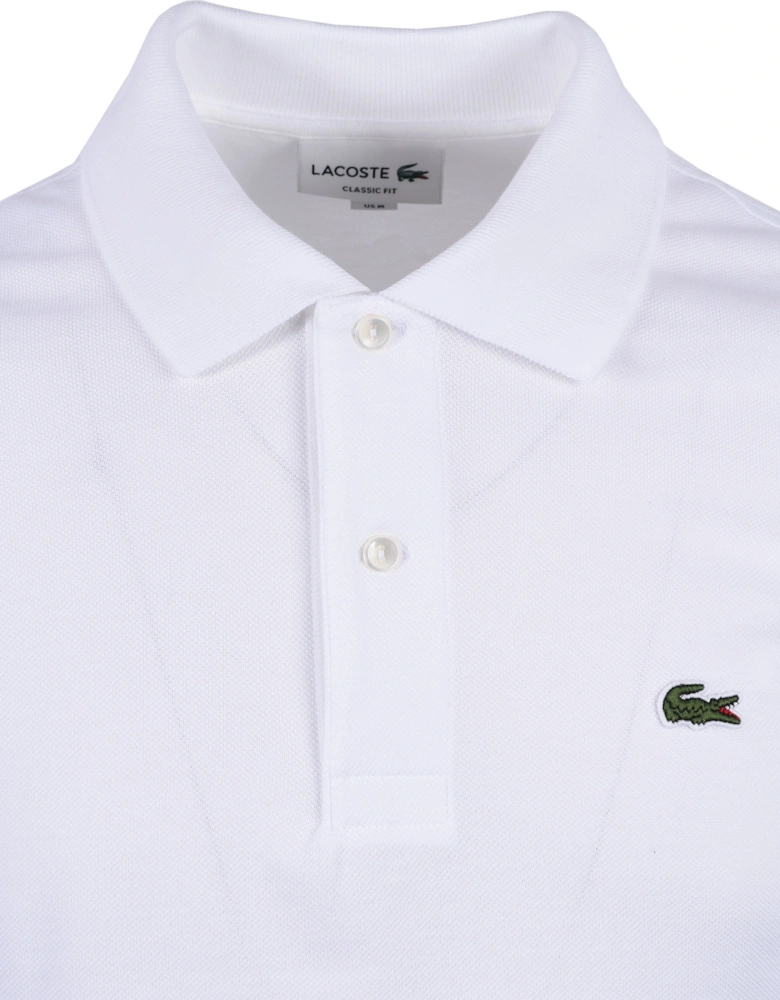 L.12.12 Piqué Cotton Polo Shirt White