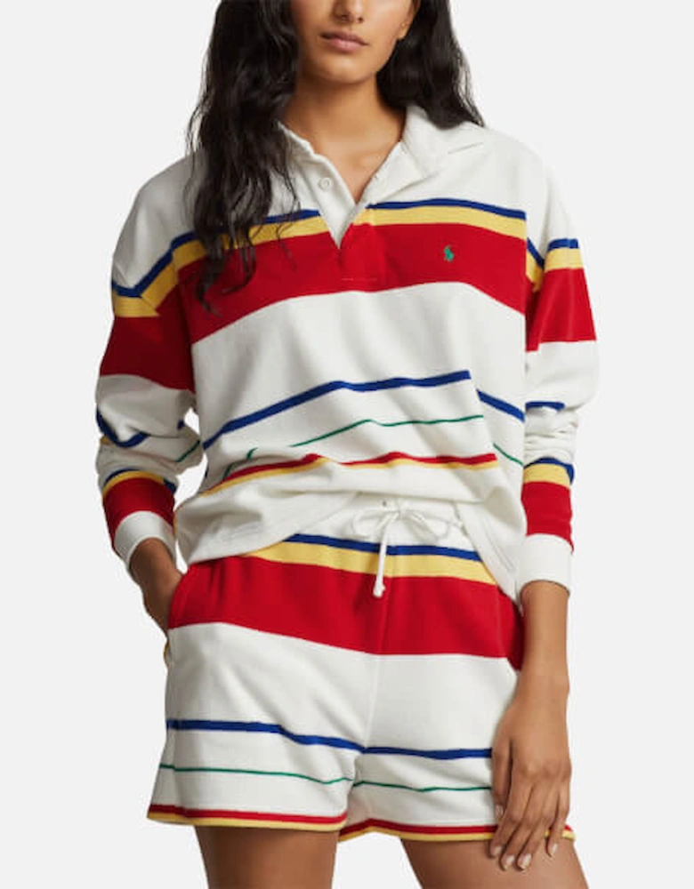 Multi Stripe Flannel Rugby Sweatshirt