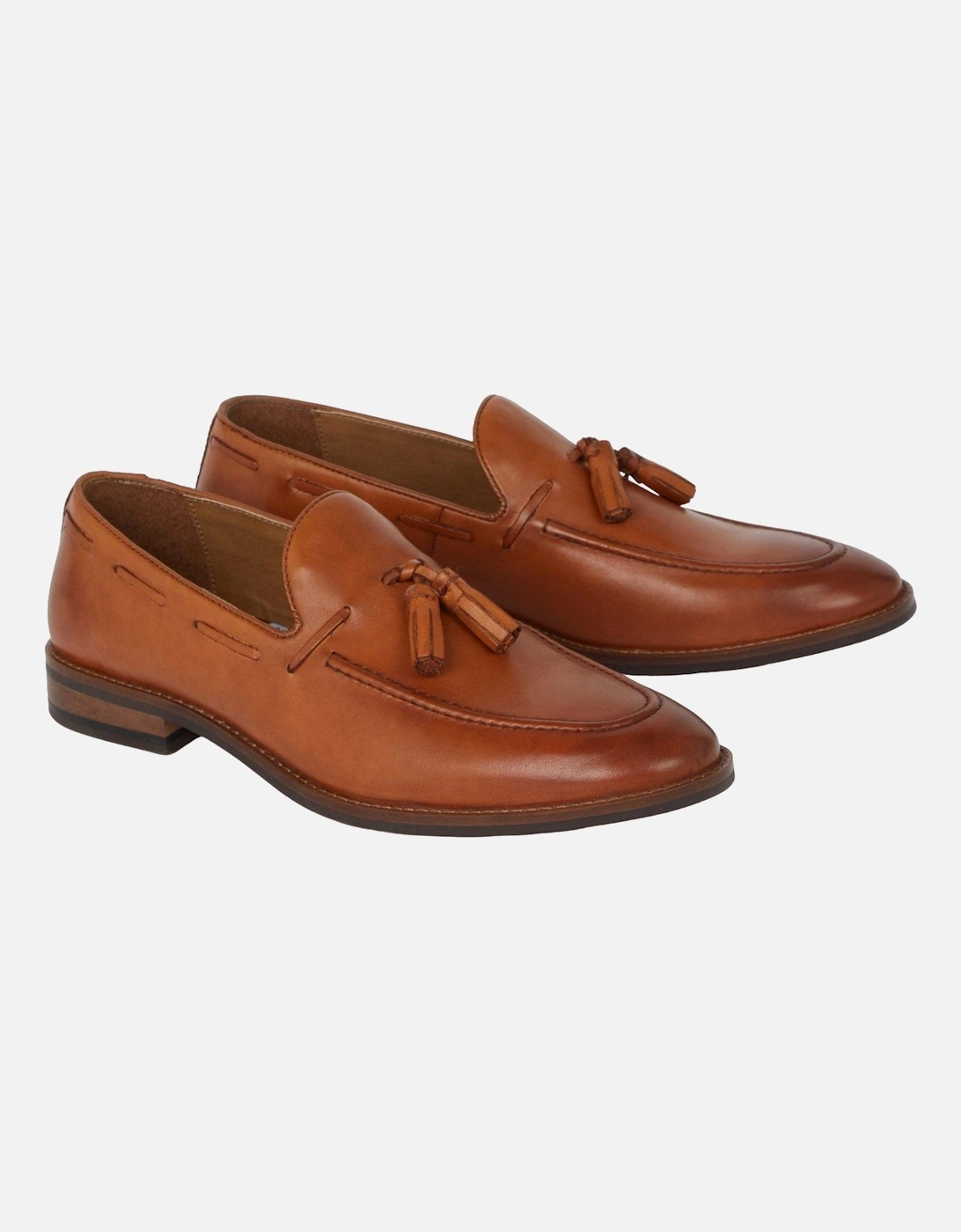 Mens Abingdon Tassel Leather Loafers, 4 of 3