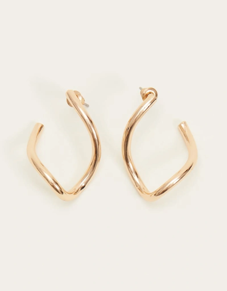 Large Gold Twist Drop Earrings