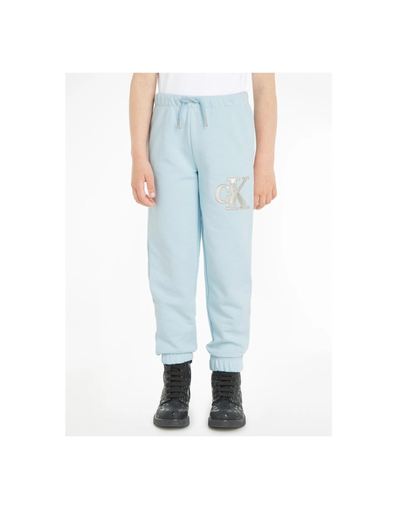 Jeans Girls Metallic Monogram Sweatpants - Blue