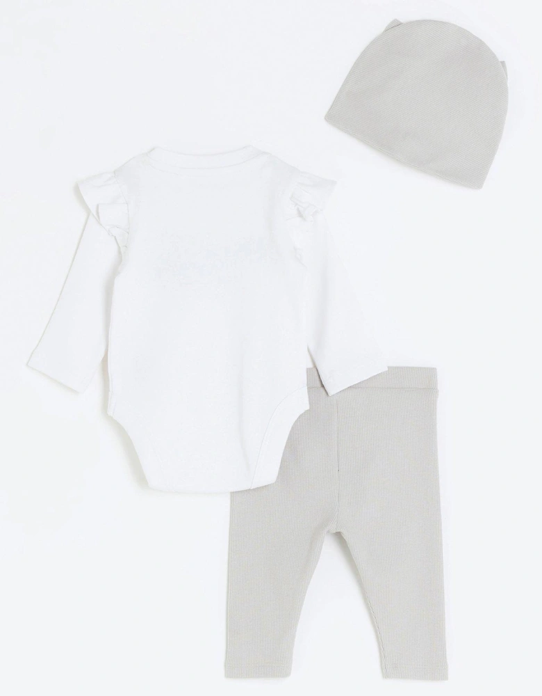 Baby Baby Girls Embroidered All In One Set - Grey