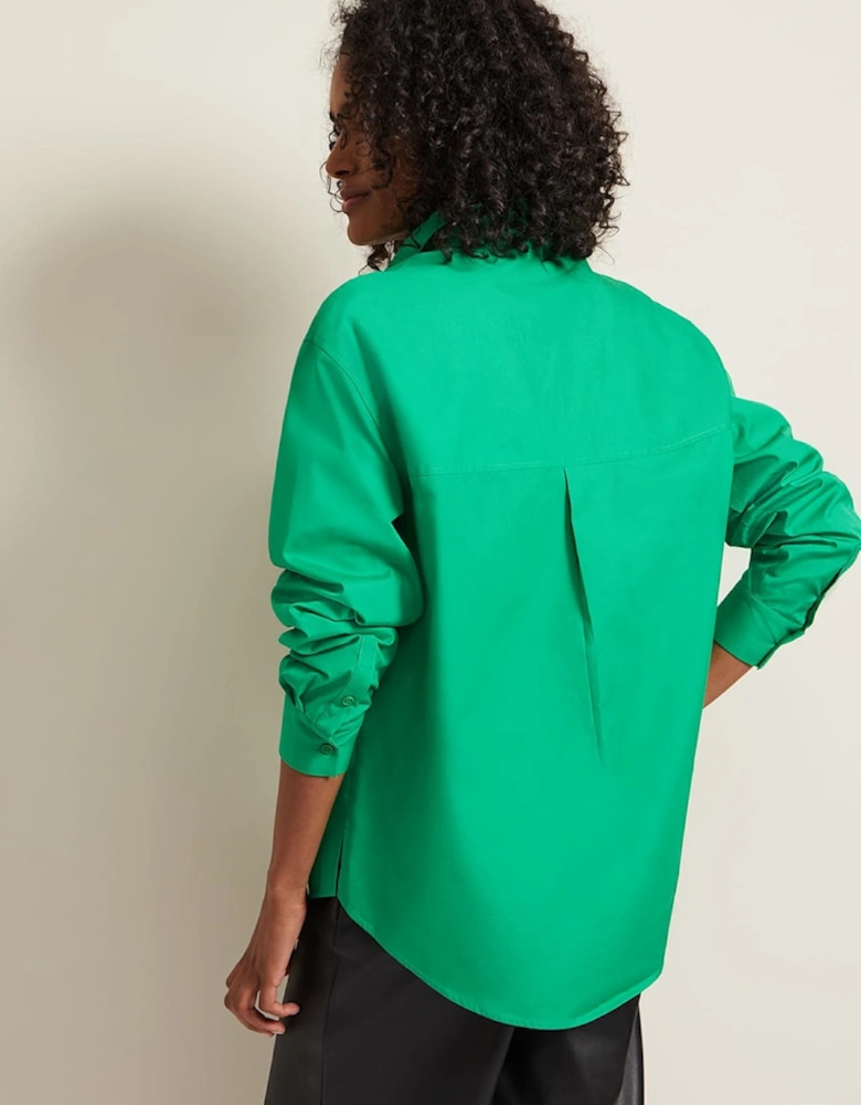 Green Cotton Oversized Shirt