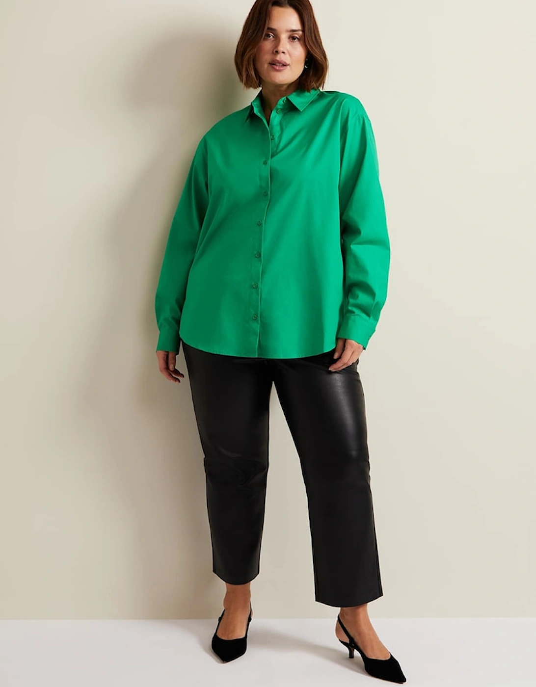 Green Cotton Oversized Shirt