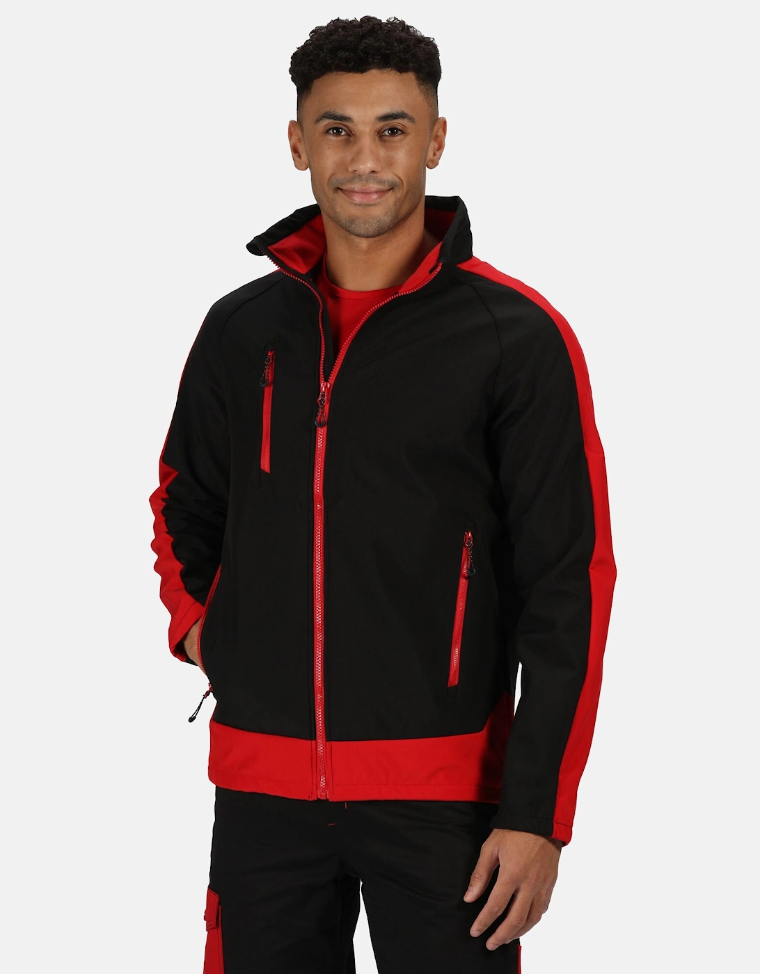 Mens Contrast 3 Layer Softshell Full Zip Jacket