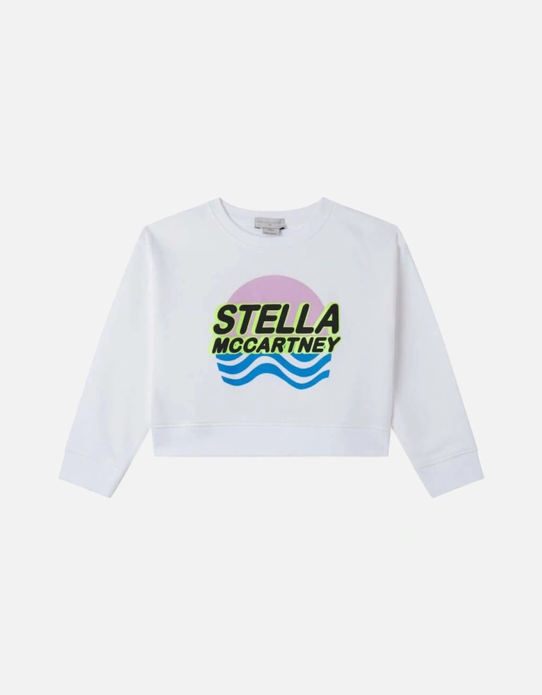 Girls White Stella Print Sweatshirt