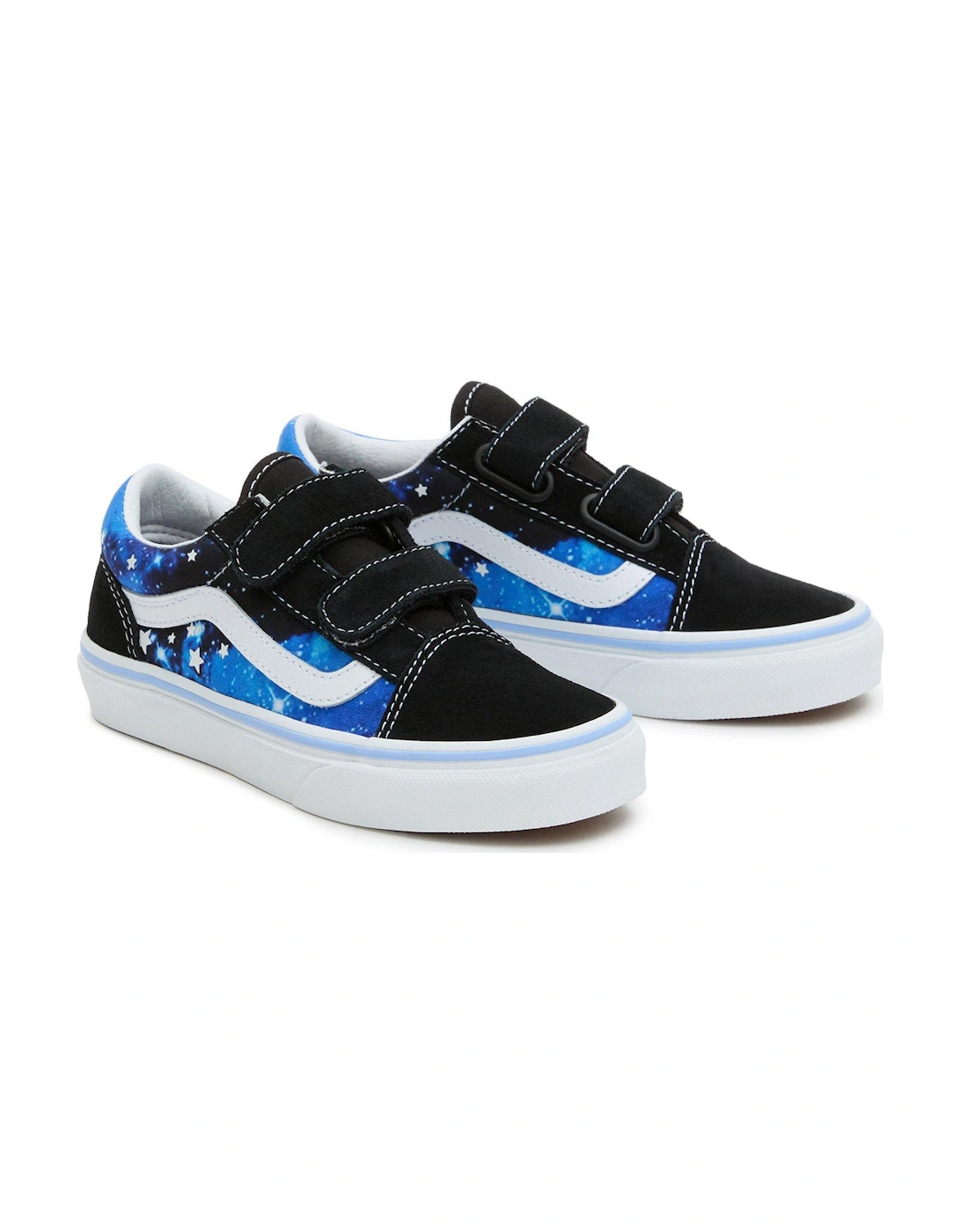 Younger Old Skool Velcro Glow Galaxy Trainers - Blue / Black