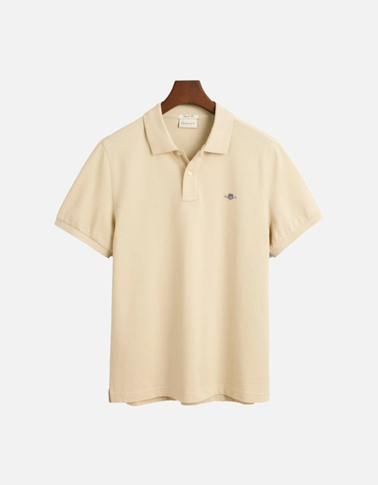 Regular Fit Short Sleeve Pique Polo Silky Beige