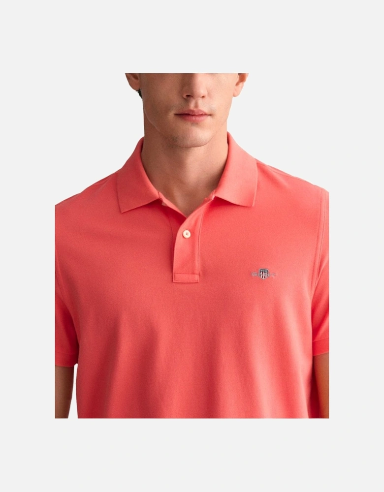 Regular Fit Short Sleeve Pique Polo Sunset Pink