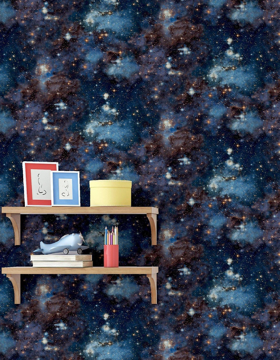 Stardust Charcoal/blue Wallpaper, 2 of 1