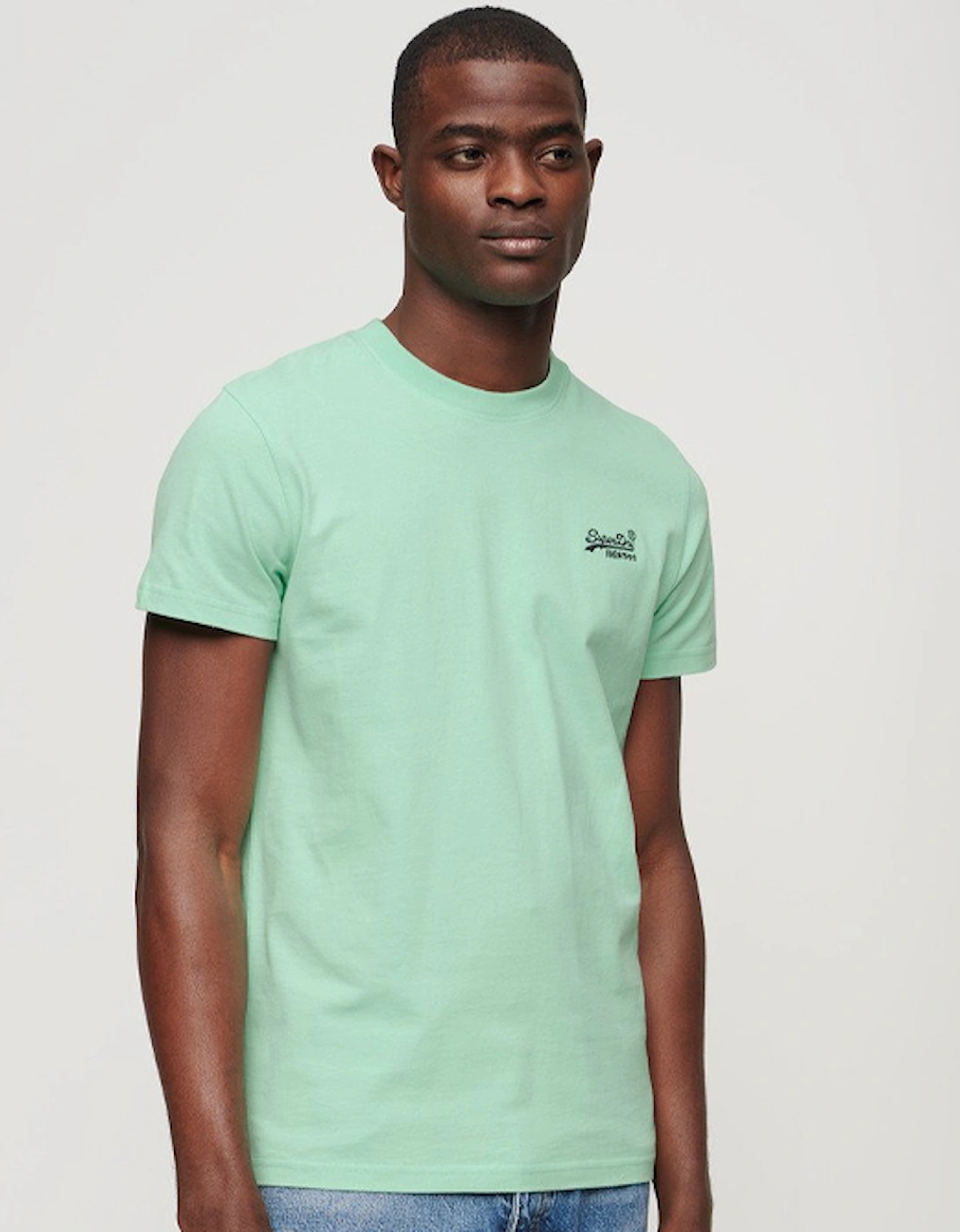 Men's Essential Logo Embroidered T-Shirt Spearmint Light Green, 7 of 6
