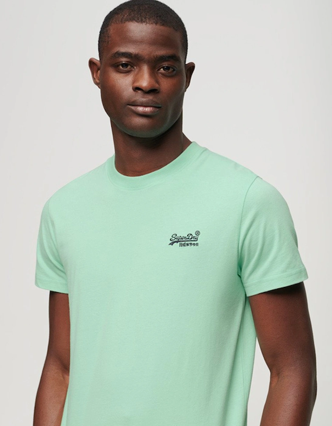 Men's Essential Logo Embroidered T-Shirt Spearmint Light Green