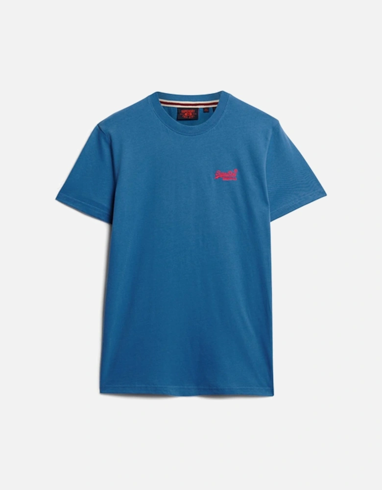 Men's Essential Logo Embroidered T-Shirt Monaco Blue
