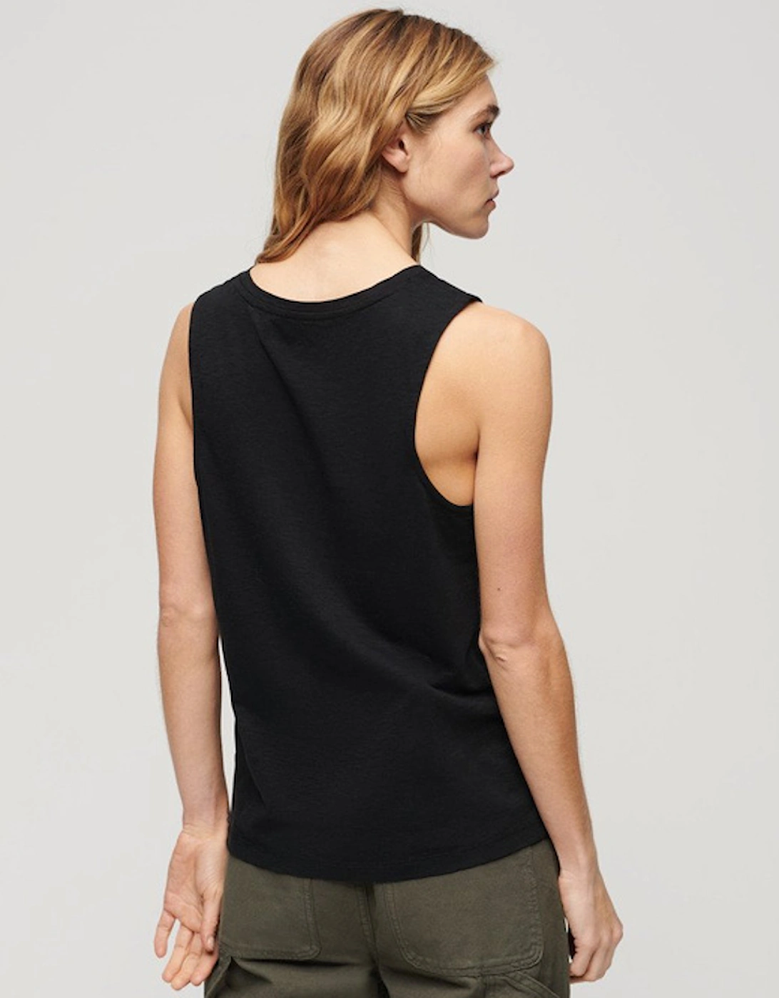 Women's Scoop Neck Tank Black