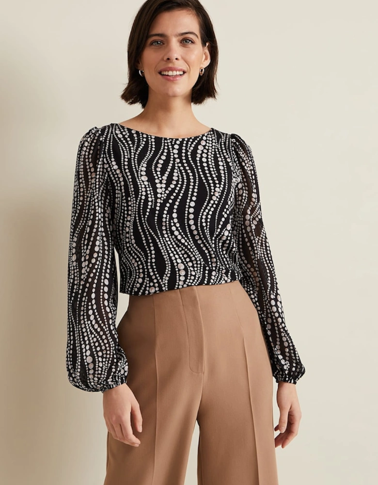 Patricia Pearl Print Woven Mix Top