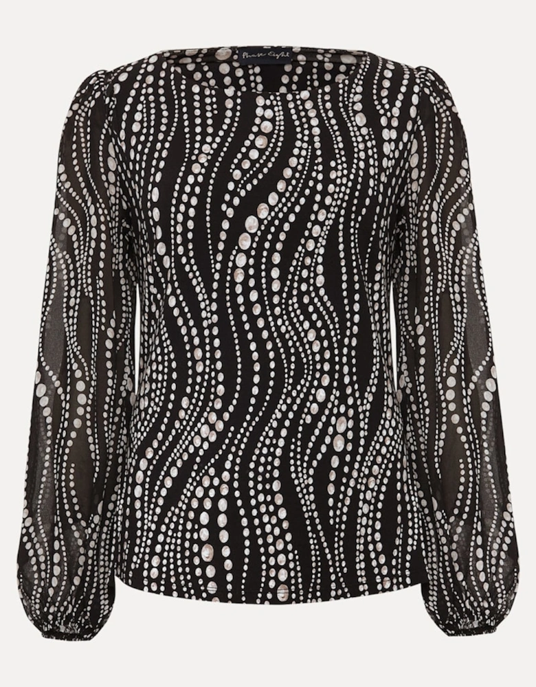 Patricia Pearl Print Woven Mix Top