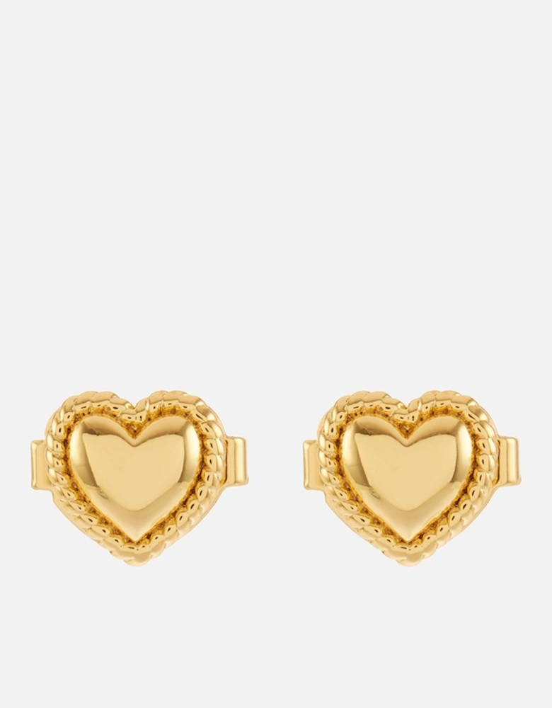 New York Mini Heart Gold-Tone Stud Earrings