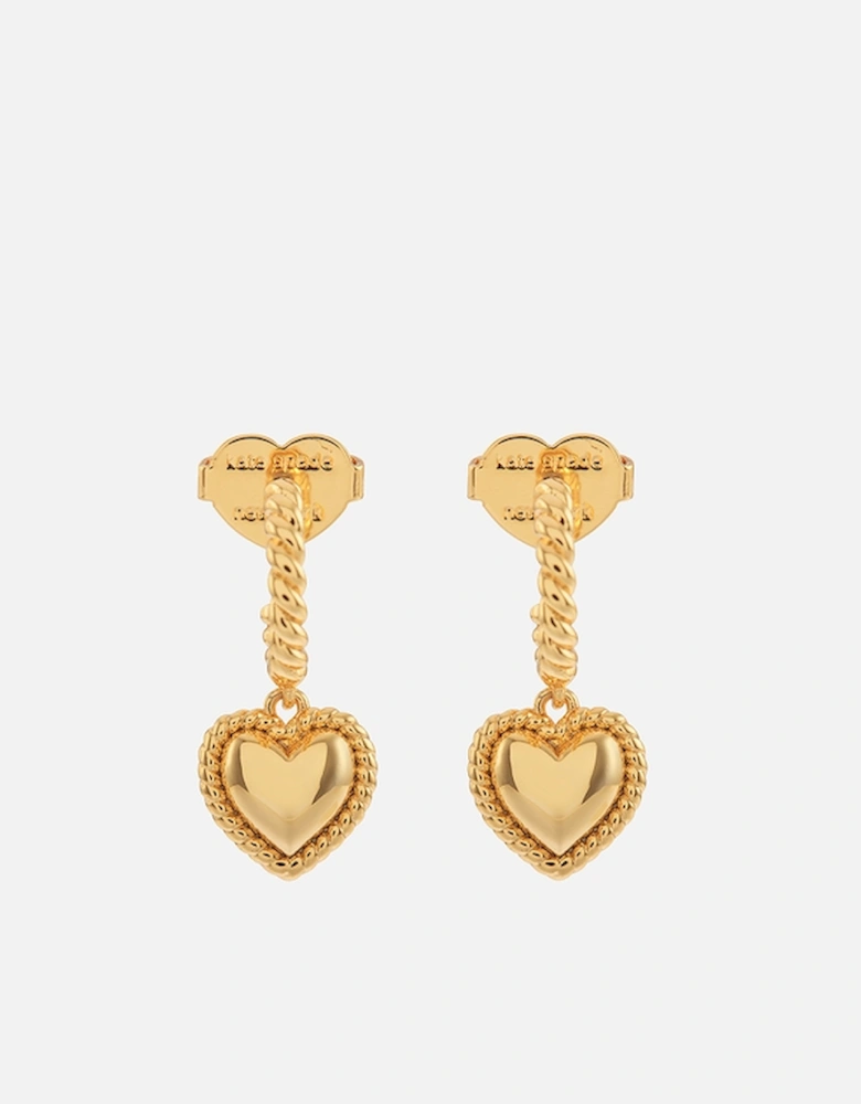 New York Heart Gold-Tone Huggie Earrings