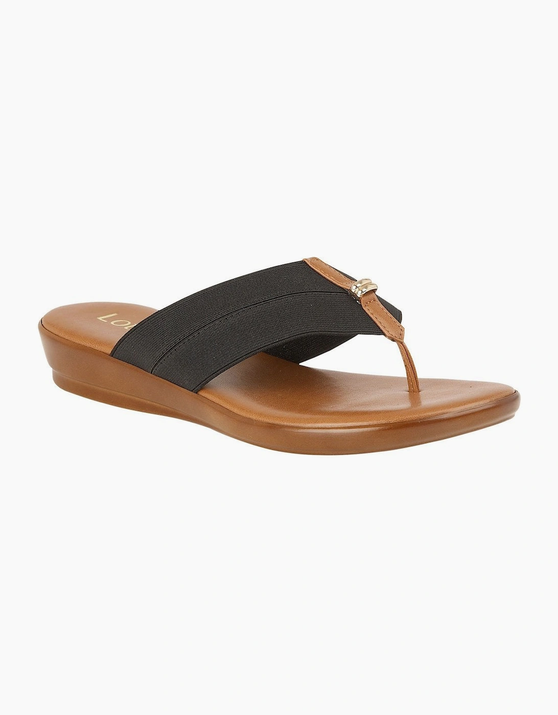 Lotus Women's Hera Womens Toe Post Sandals - Black - Size: 5