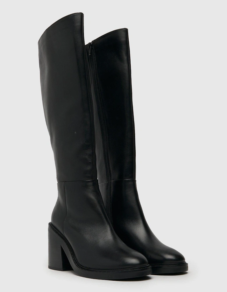Delaney Leather Platform Knee Boot