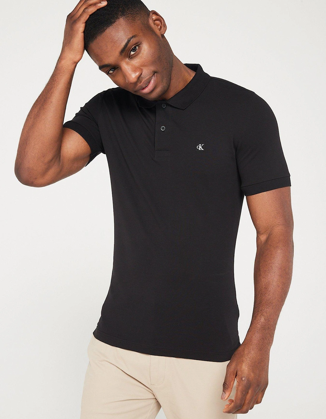 Embroidered Badge Slim Polo Shirt - Black , 3 of 2