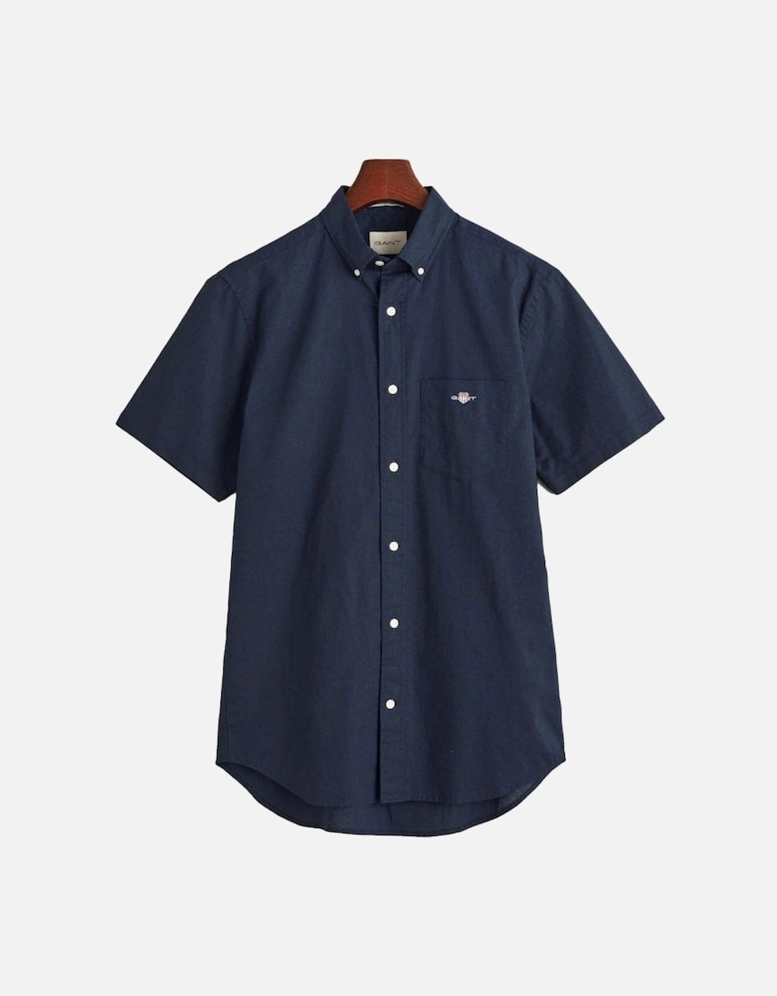 Regular Cotton Linen Short Sleeve Shirt Evening Blue, 2 of 1