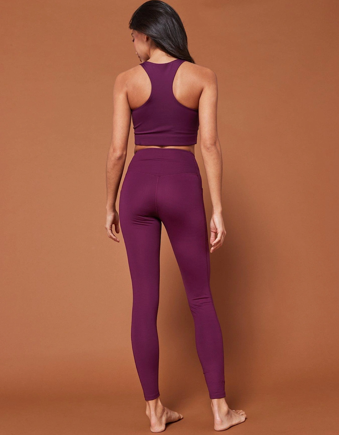 Womens Training Long Pocket High-Rise Legging - Purple