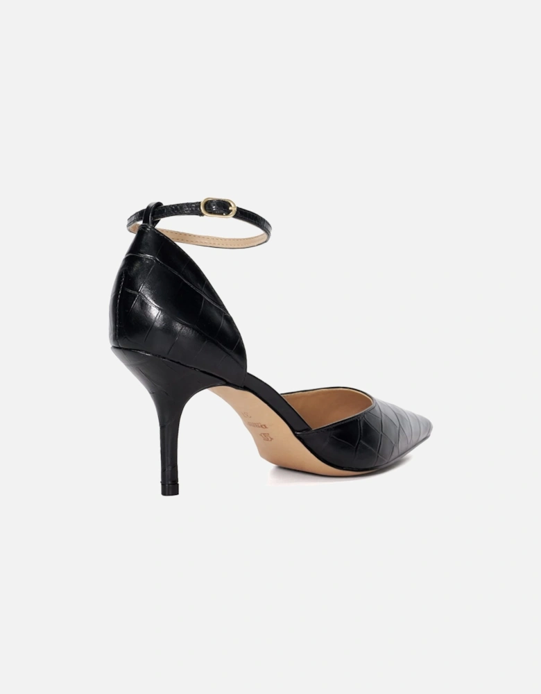 Ladies Characters - Croc-Effect Pointed Ankle Strap Heels