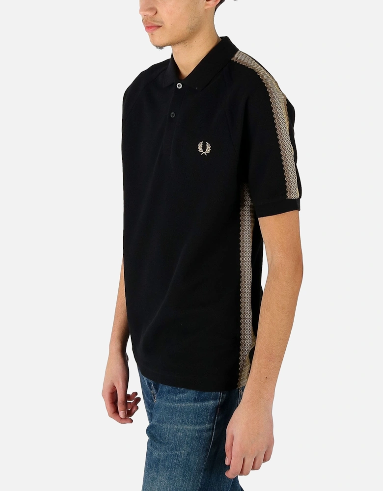 Honeycomb Taped Black Polo