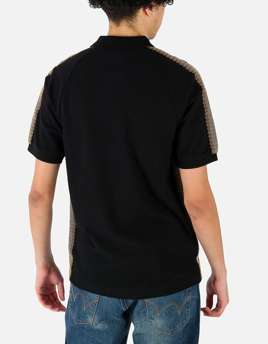 Honeycomb Taped Black Polo