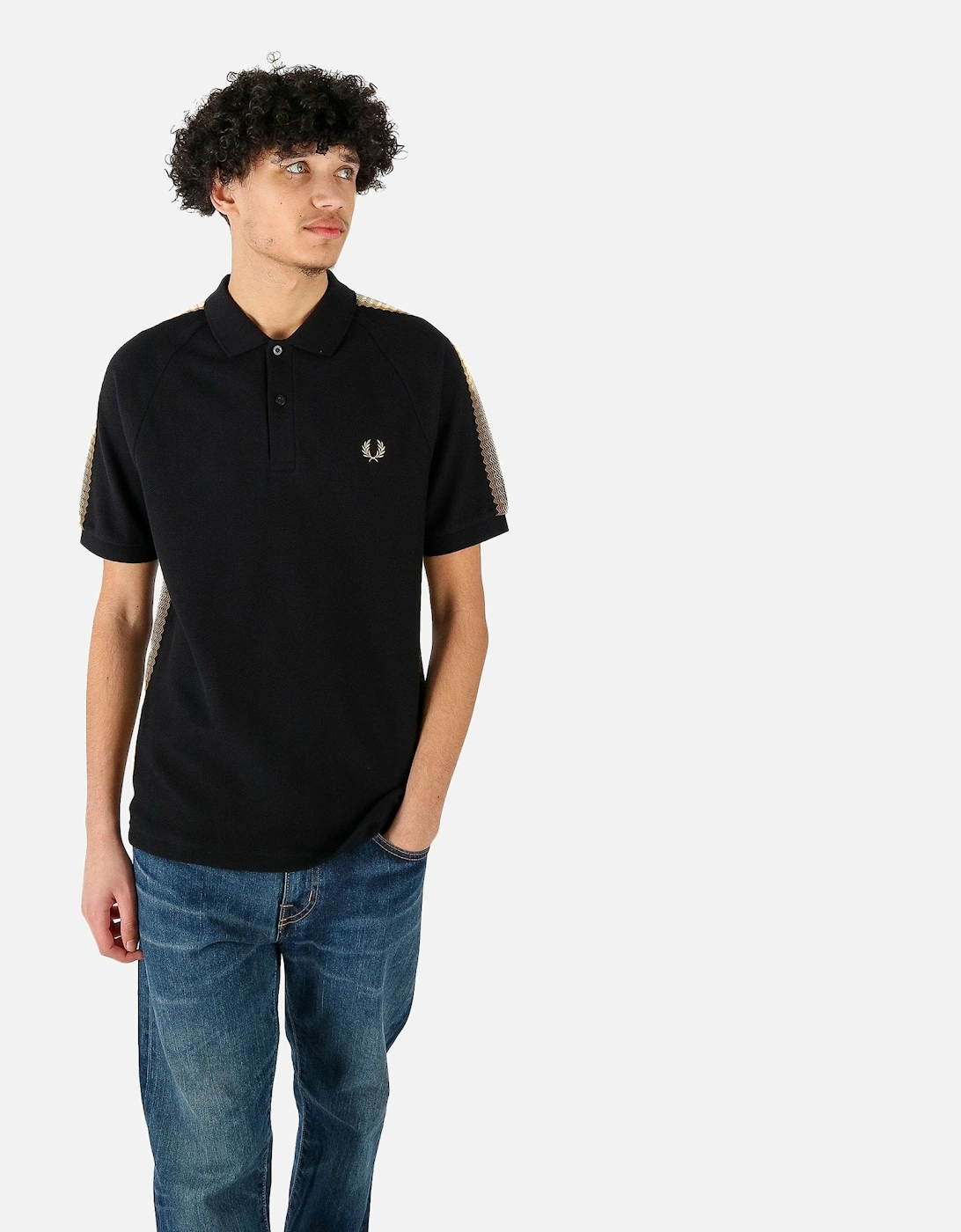 Honeycomb Taped Black Polo