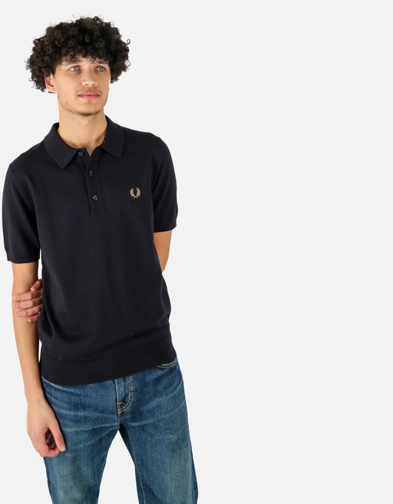 Classic Knitted Navy Polo