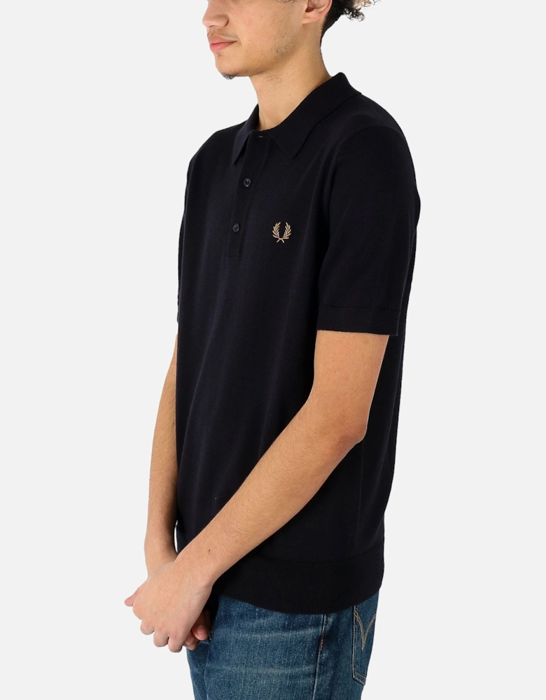 Classic Knitted Navy Polo