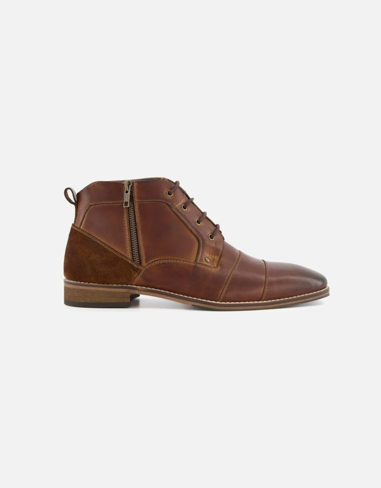 Mens Capitol - Casual Zip Detail Lace-Up Boots